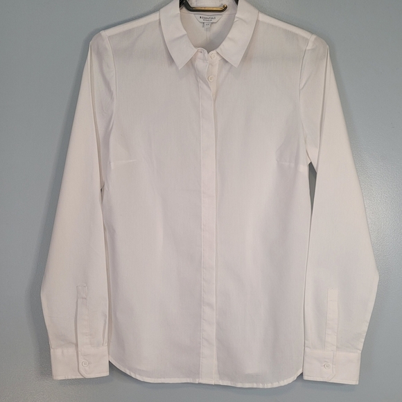 REITMANS ESSENTIALS NWT Women's White Button Down Dress Shirt Size Small - Picture 4 of 9